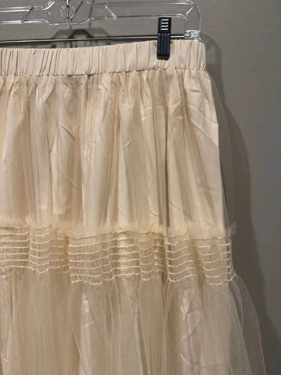 NWT Anthropologie Pinch Tiered Tulle  Overlay Skirt Sz L Ethereal Romantic Boho - Picture 9 of 16